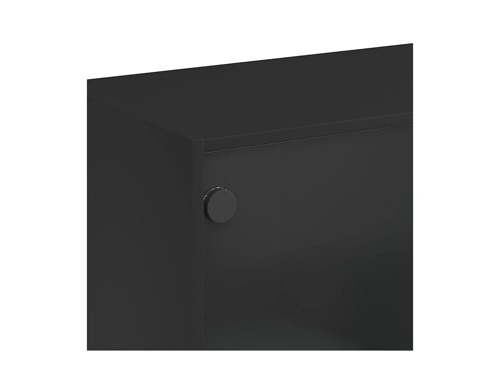 Credenza credenza cassettiera armadietto portaoggetti organizer cucina soggiorno soggiorno alto con ante 68 x 37 x 109 cm legno multistrato nero 02_0032245