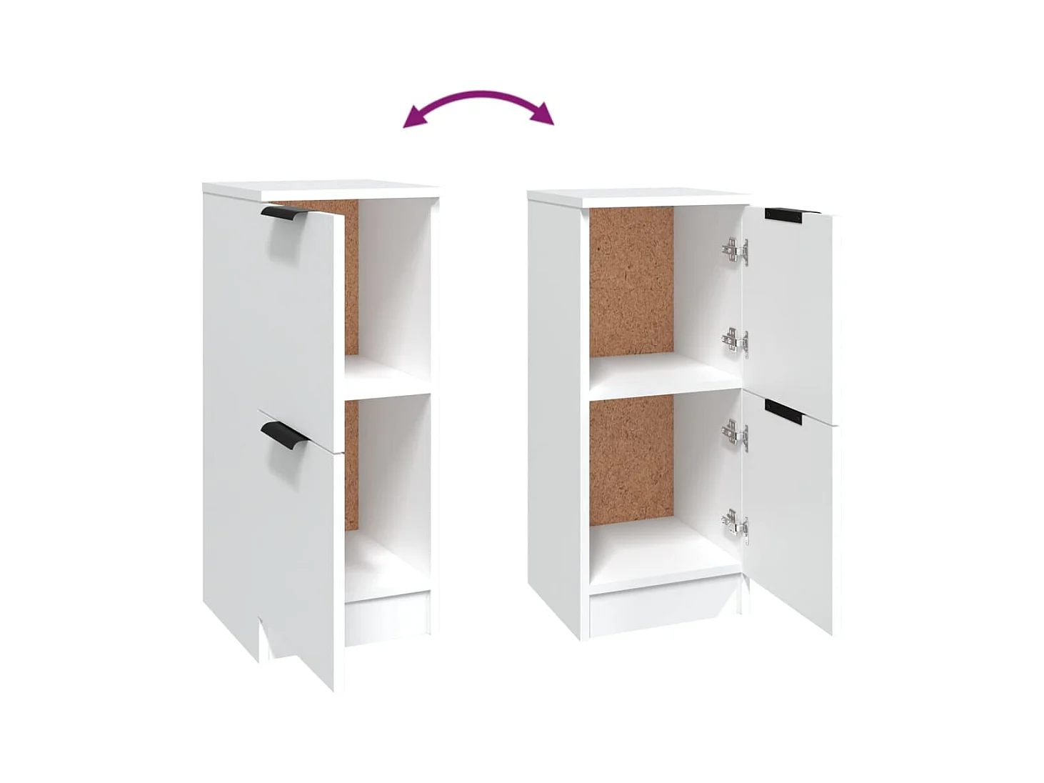 Buffet aparador cômoda armário unidade de armazenamento organizador cozinha sala salas conjunto de 2 30 x 30 x 70 cm madeira de engenharia branca 02_0036652