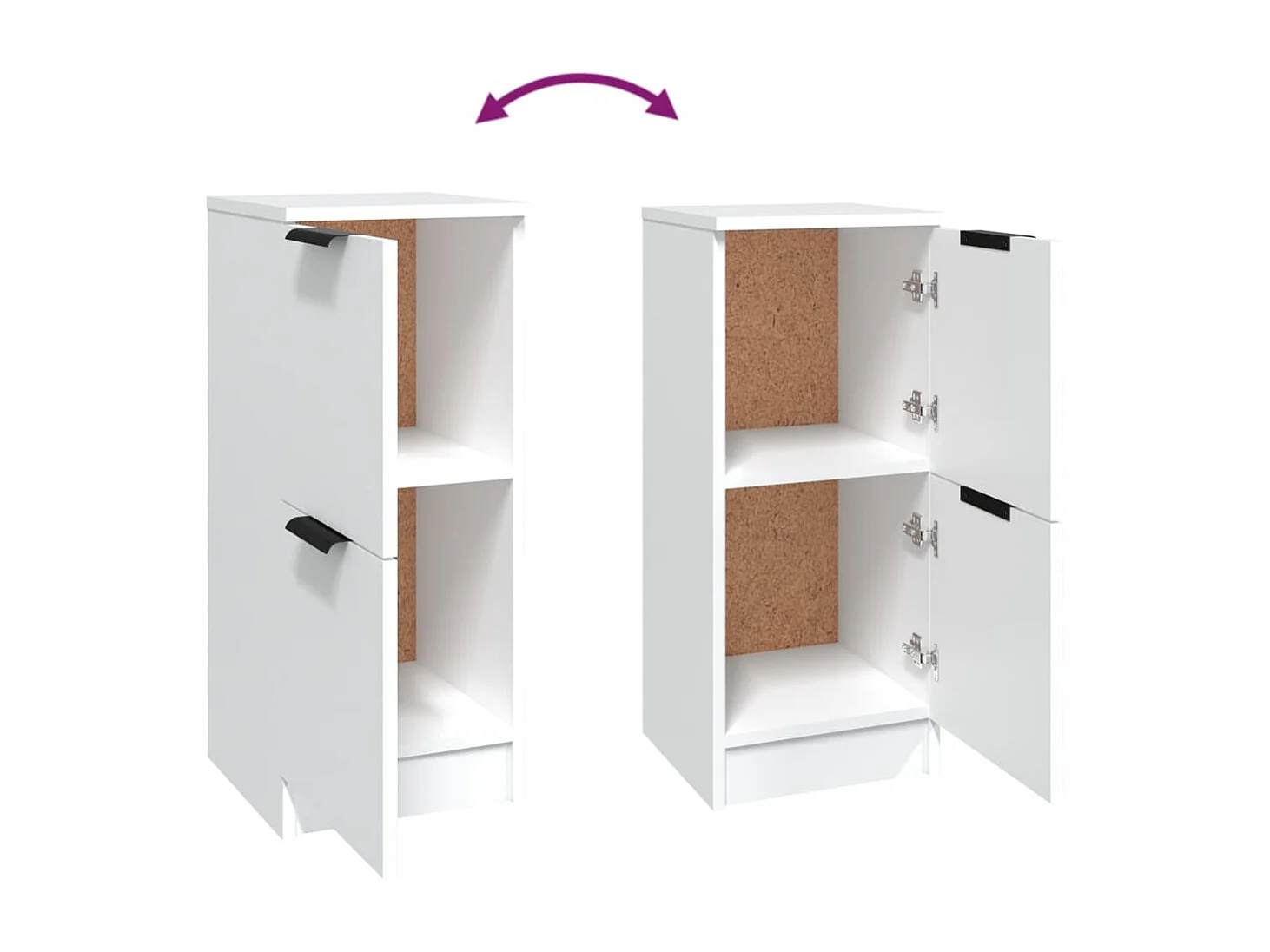 Aparador buffet cómoda armario mueble organizador cocina salón salón juego de 2 30 x 30 x 70 cm blanco madera contrachapada 02_0036652