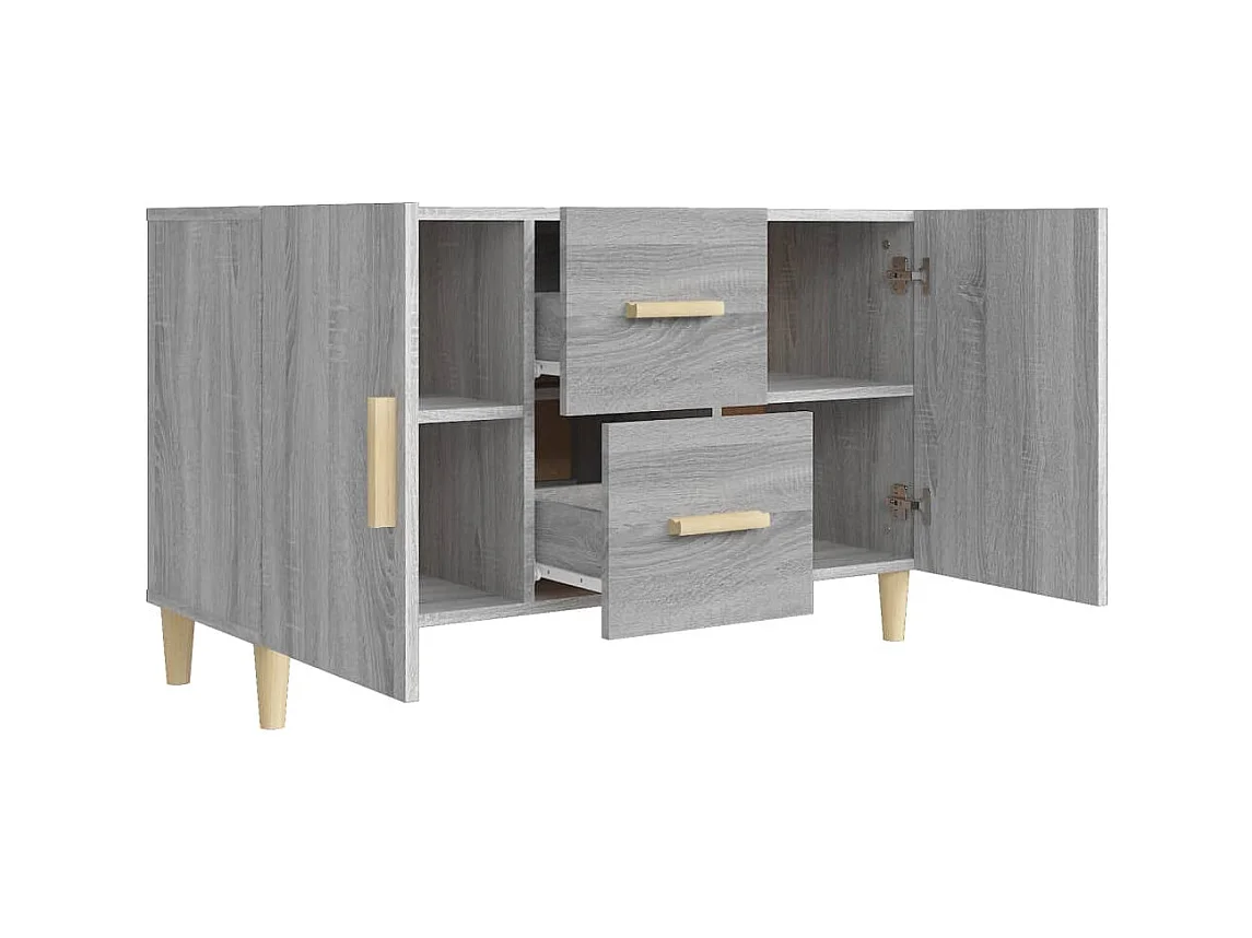 Credenza buffet cassettiera mobile contenitore organizer cucina soggiorno soggiorno Sonoma 100 x 36 x 60 cm derivati ​​del legno grigio 02_0036254