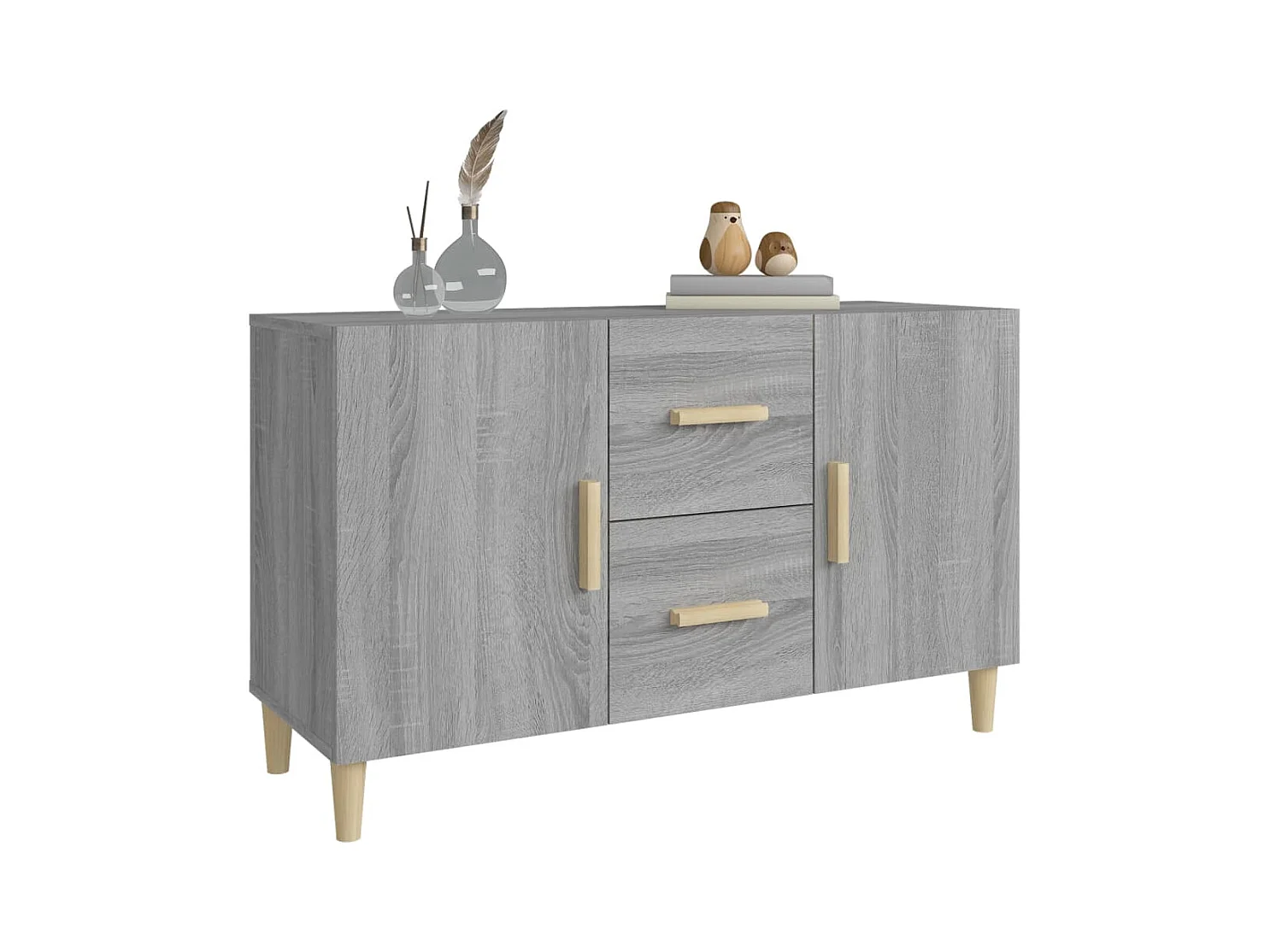 Credenza buffet cassettiera mobile contenitore organizer cucina soggiorno soggiorno Sonoma 100 x 36 x 60 cm derivati ​​del legno grigio 02_0036254