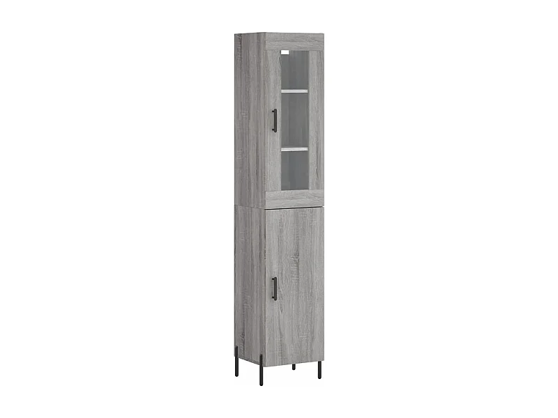 Aparador cômoda armário armário organizador cozinha sala sala alta Sonoma 34,5 x 34 x 180 cm madeira trabalhada cinza 02_0035259