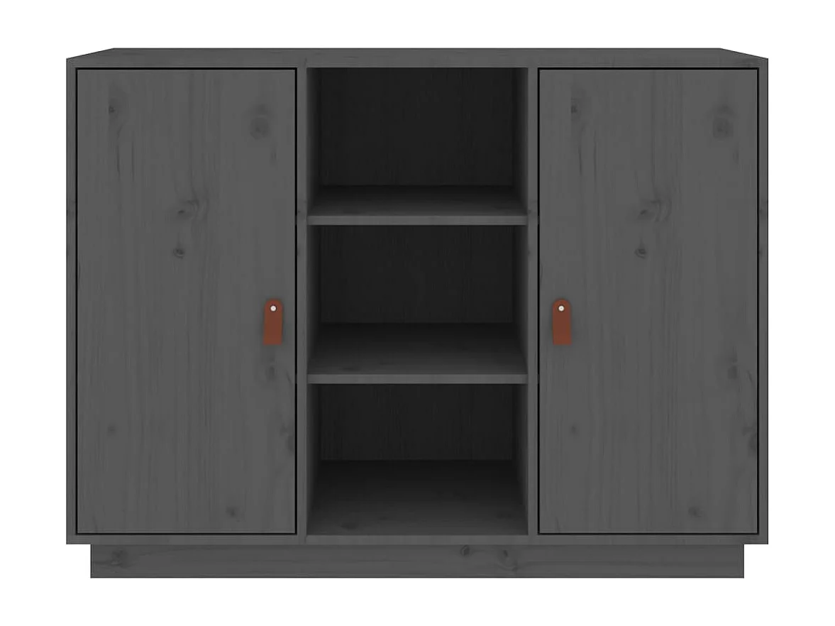 Credenza buffet cassettiera mobile contenitore organizer cucina soggiorno soggiorno 100 x 40 x 75 cm legno massello di pino grigio 02_0031767