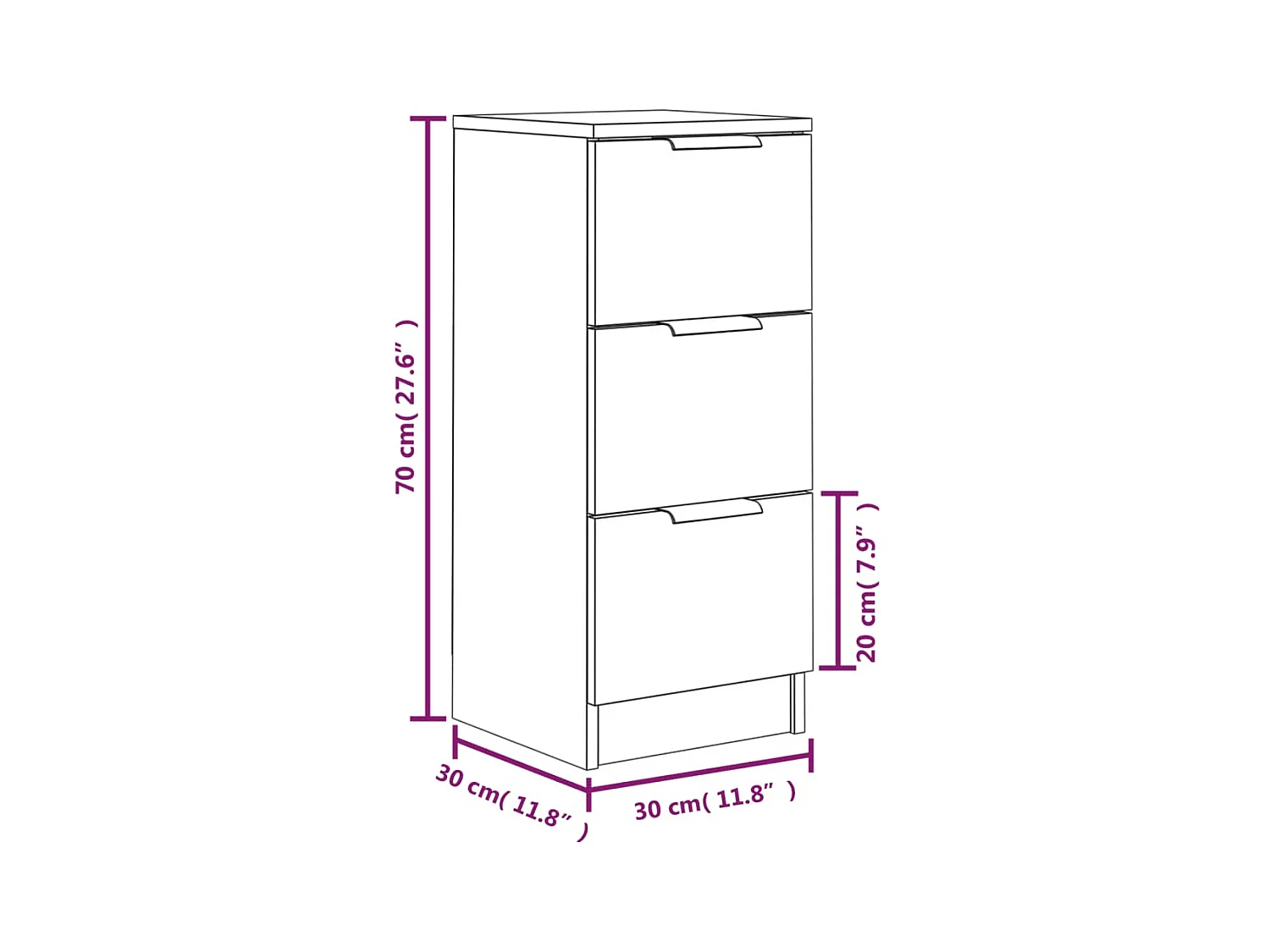 bahut commode armoire bois marron 30 x 30 x 70 cm 02_0035860
