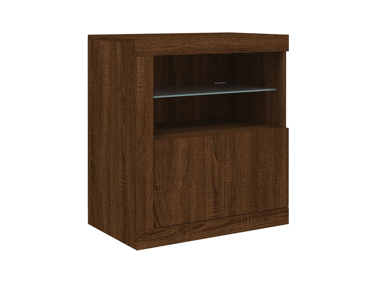 Aparador cômoda armário armário organizador cozinha sala sala com luzes LED 283 x 37 x 67 cm marrom 02_0029918