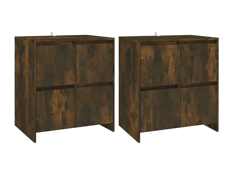 Credenza buffet cassettiera mobile contenitore organizer cucina soggiorno soggiorni set da 2 70 x 41 x 75 cm derivati ​​del legno marrone 02_0036748