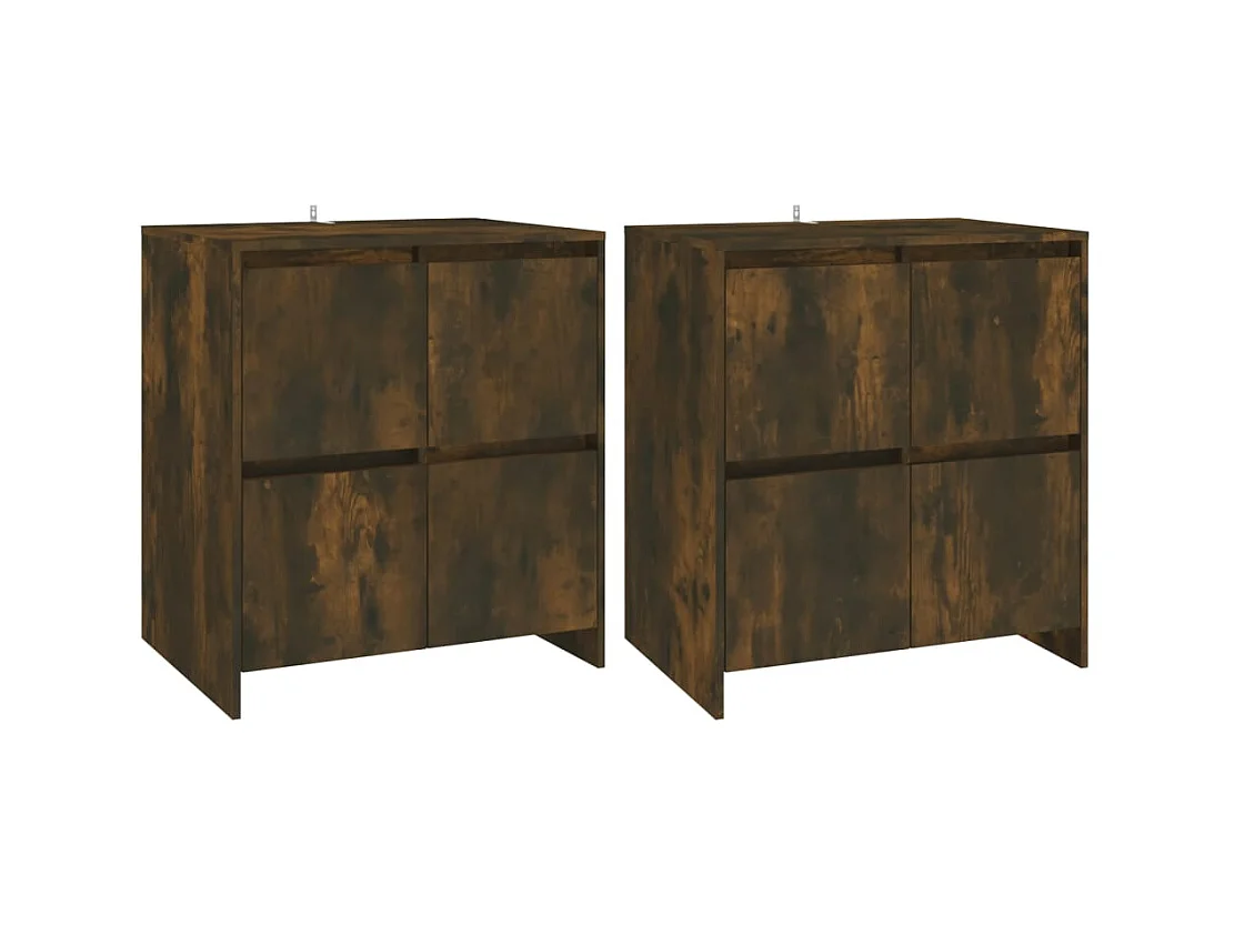 Credenza buffet cassettiera mobile contenitore organizer cucina soggiorno soggiorni set da 2 70 x 41 x 75 cm derivati ​​del legno marrone 02_0036748