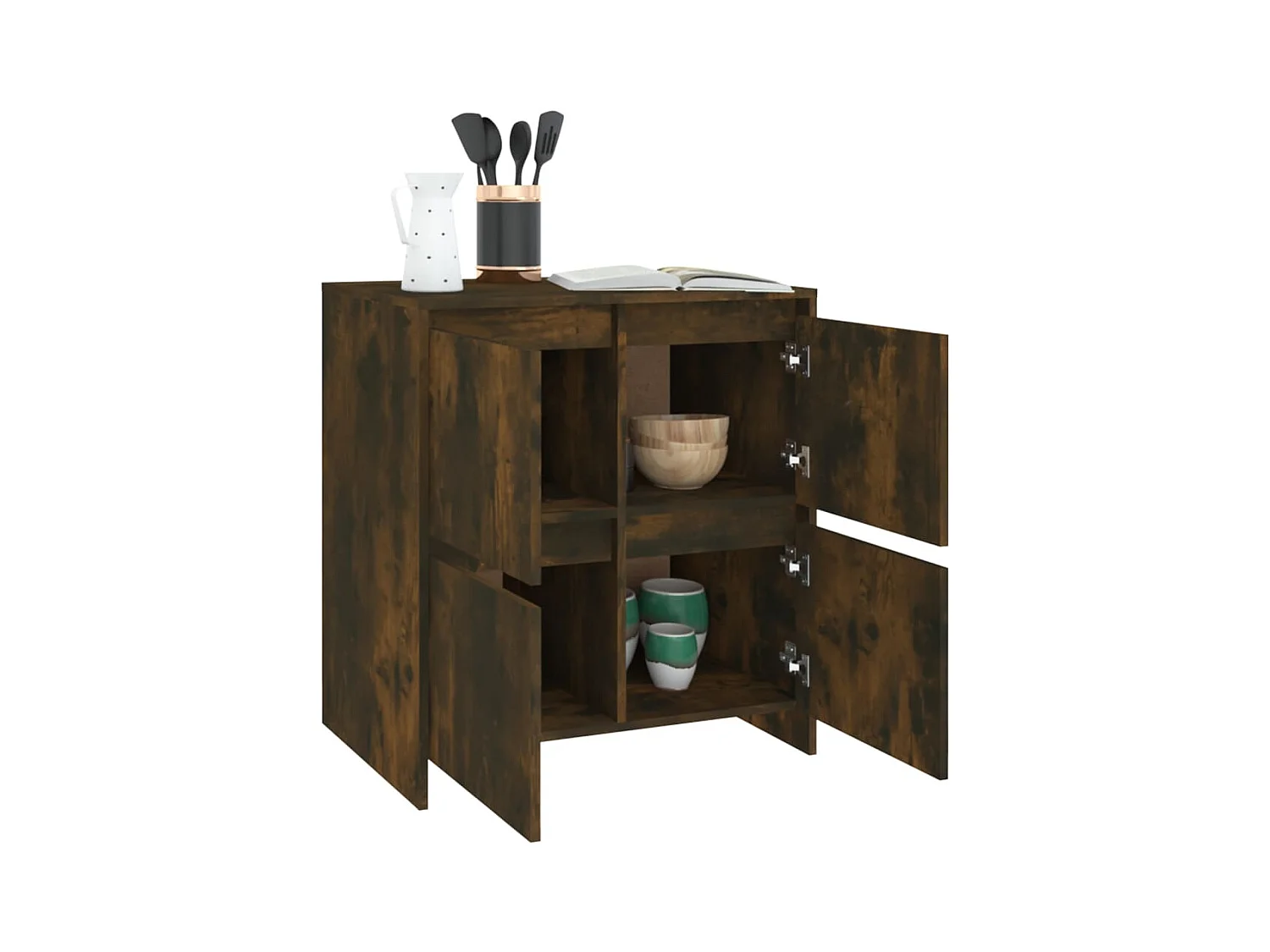 Credenza buffet cassettiera mobile contenitore organizer cucina soggiorno soggiorni set da 2 70 x 41 x 75 cm derivati ​​del legno marrone 02_0036748
