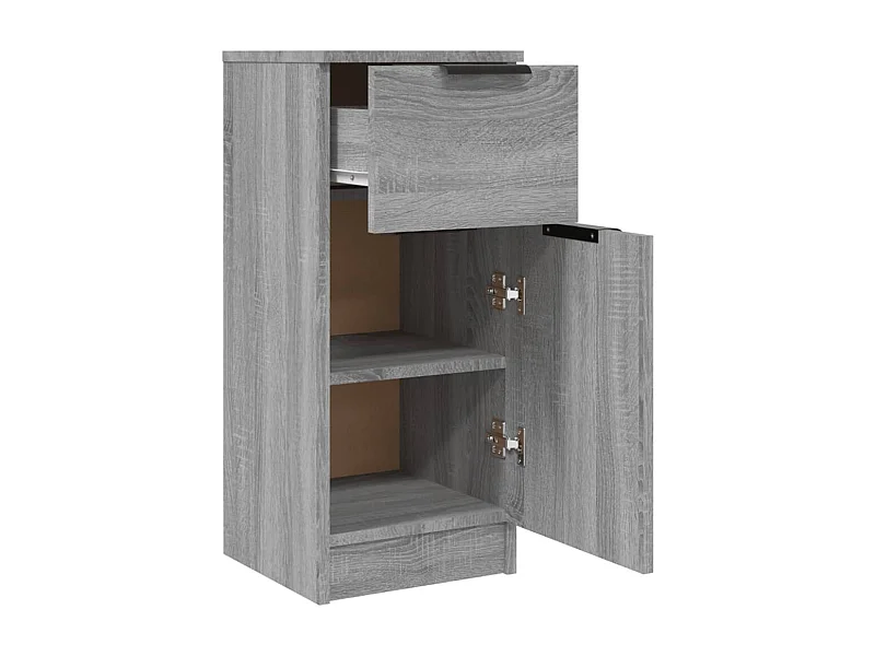 Buffet aparador cômoda armário organizador unidade cozinha sala salas conjunto de 2 sonoma 30 x 30 x 70 cm madeira trabalhada cinza 02_0036942