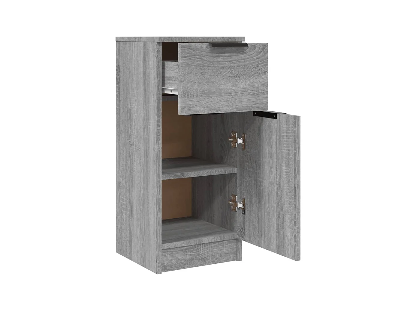 Buffet aparador cômoda armário organizador unidade cozinha sala salas conjunto de 2 sonoma 30 x 30 x 70 cm madeira trabalhada cinza 02_0036942