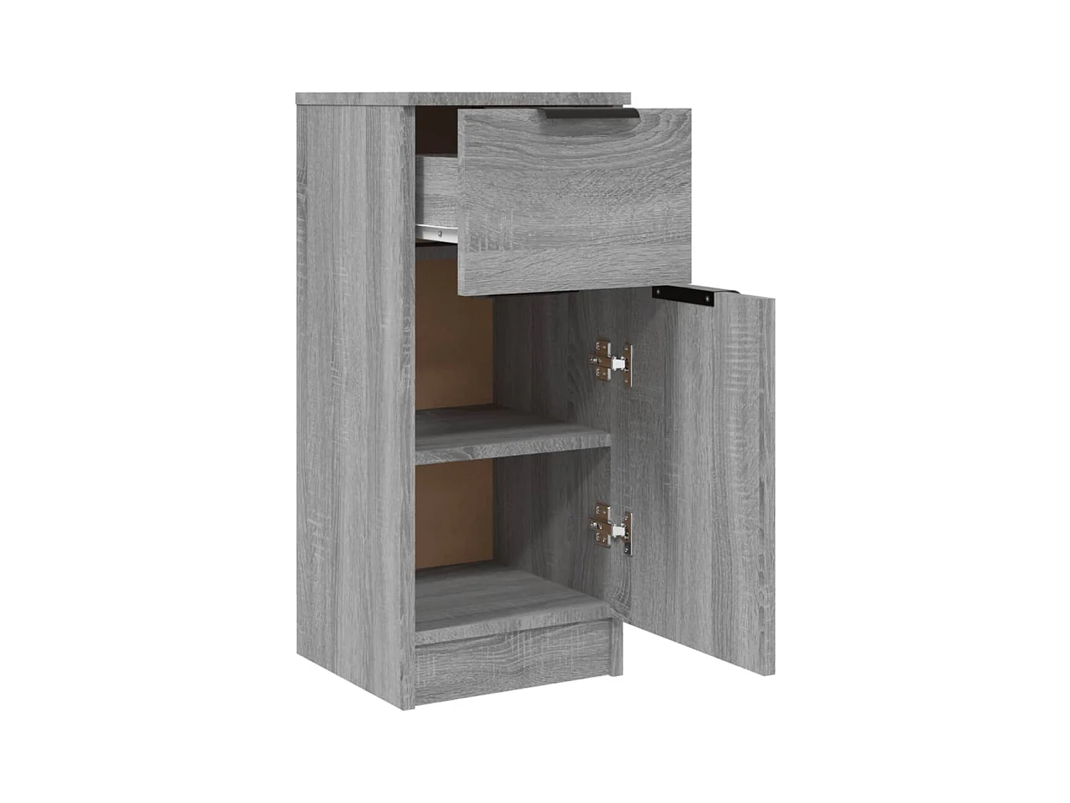 Buffet aparador cômoda armário organizador unidade cozinha sala salas conjunto de 2 sonoma 30 x 30 x 70 cm madeira trabalhada cinza 02_0036942