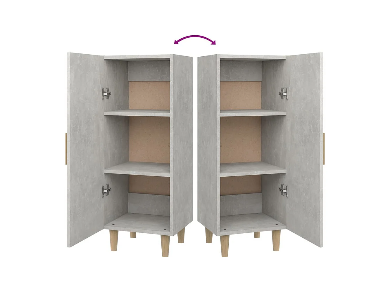 Aparador buffet cómoda mueble mueble de almacenaje organizador cocina salón salón 34,5 x 34 x 90 cm madera contrachapada gris 02_0031898