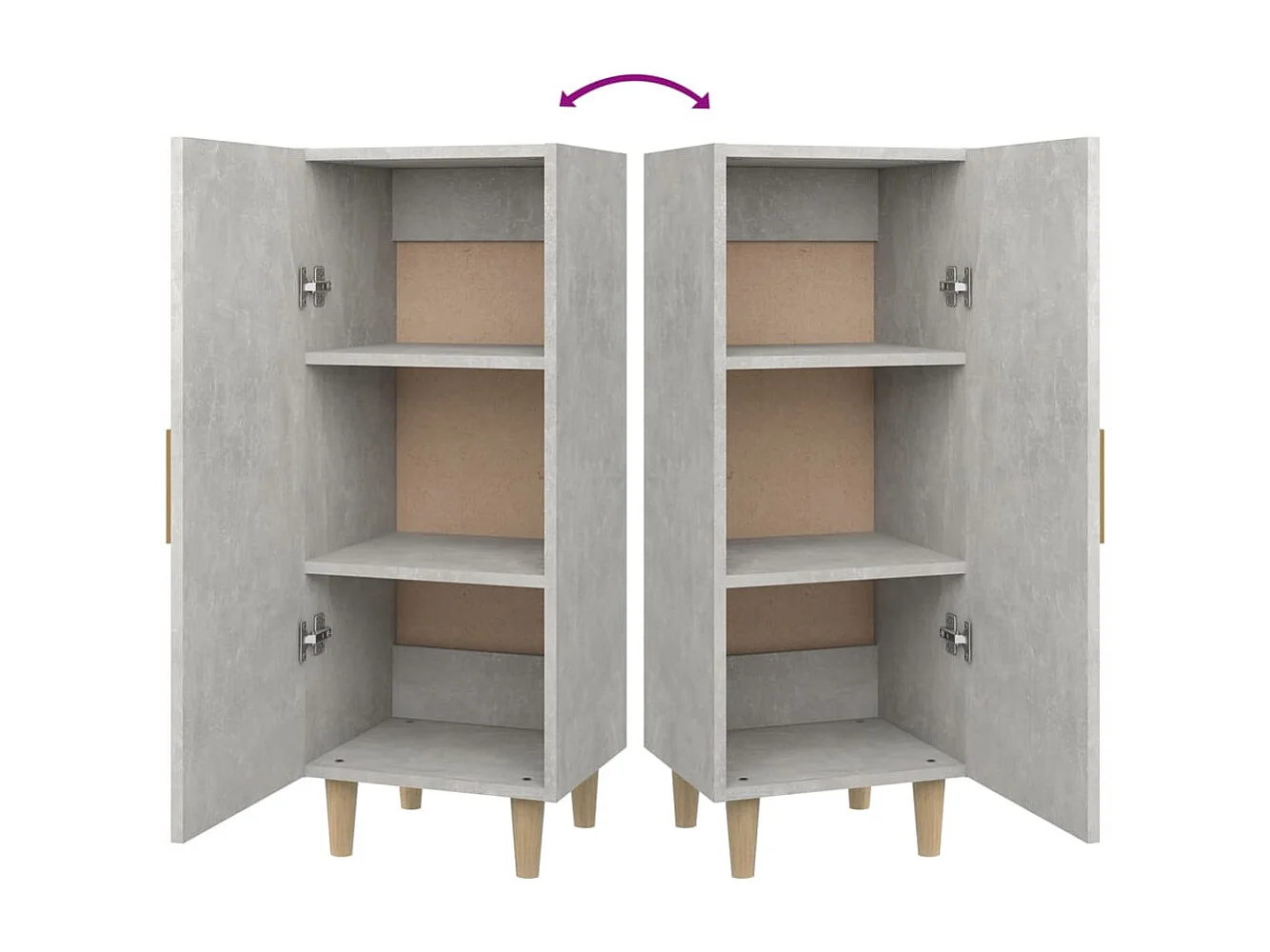 Buffet aparador cômoda armário unidade de armazenamento organizador cozinha sala de estar 34,5 x 34 x 90 cm madeira trabalhada cinza 02_0031898