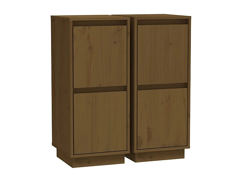 Credenza buffet cassettiera mobile contenitore organizer cucina soggiorno soggiorno set da 2 31,5 x 34 x 75 cm legno massello di pino marrone 02_0036883