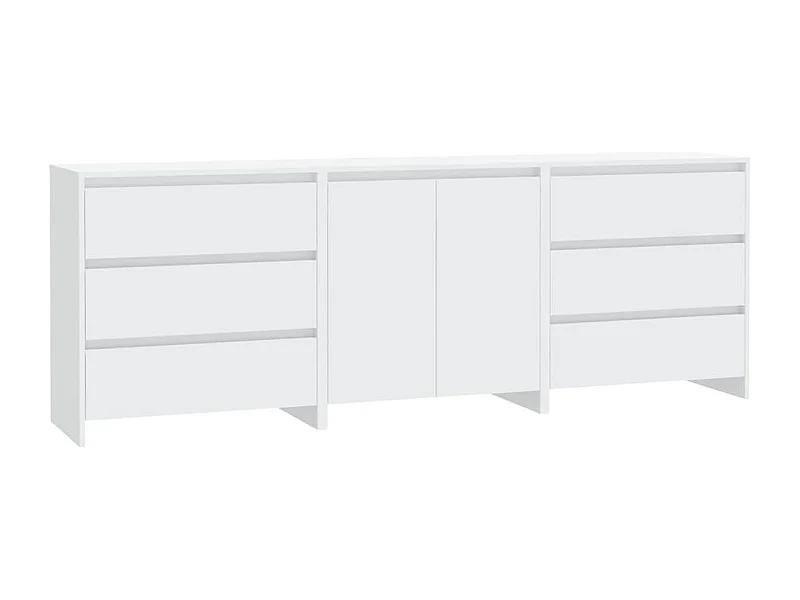 Aparador buffet cómoda mueble unidad de almacenamiento organizador cocina salón salón 3 piezas madera contrachapada blanco 02_0037005