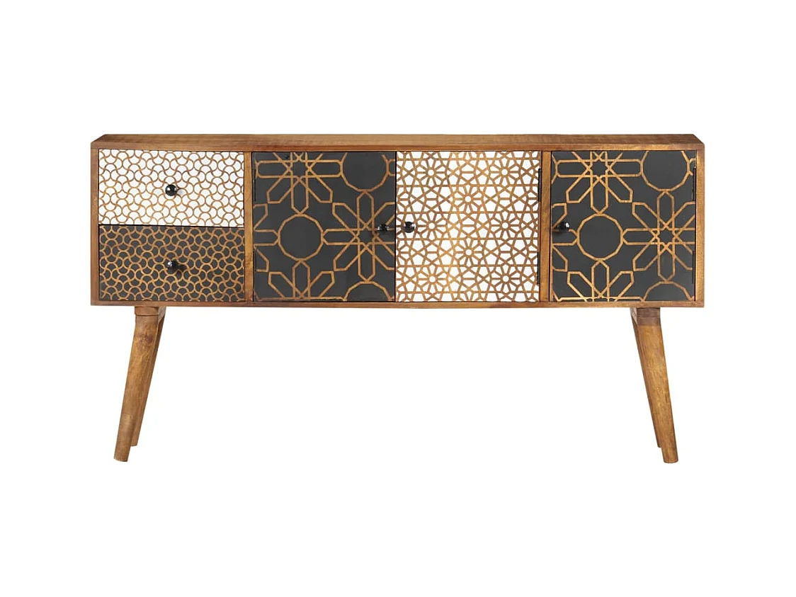 bahut commode armoire bois marron 130 x 30 x 70 cm 02_0030086