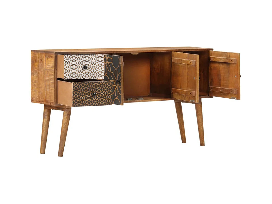 bahut commode armoire bois marron 130 x 30 x 70 cm 02_0030086