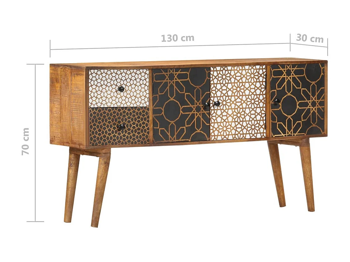 bahut commode armoire bois marron 130 x 30 x 70 cm 02_0030086