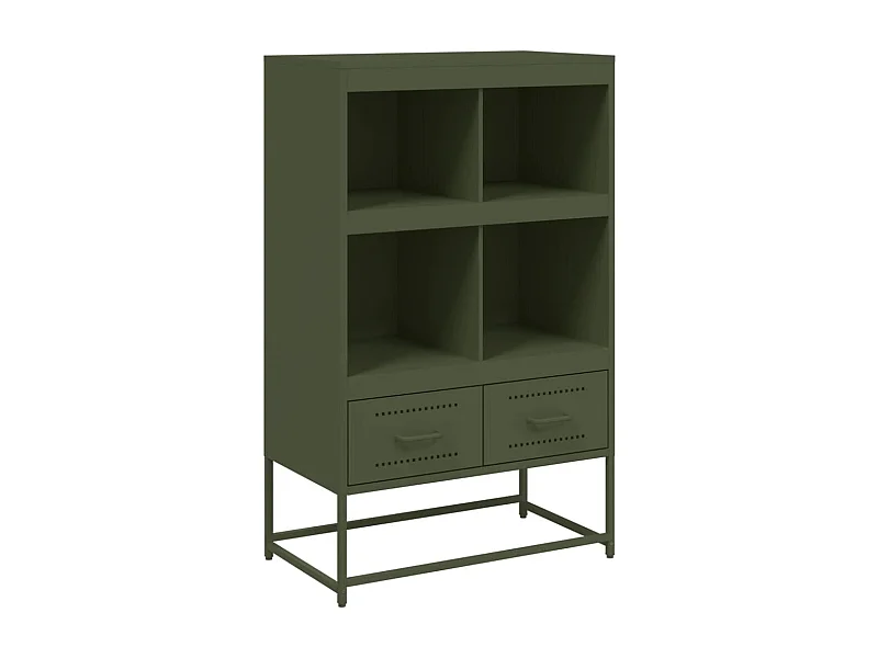 Credenza buffet cassettiera mobile contenitore organizer cucina soggiorno soggiorno alto oliva 68 x 39 x 111,5 cm acciaio verde 02_0035646