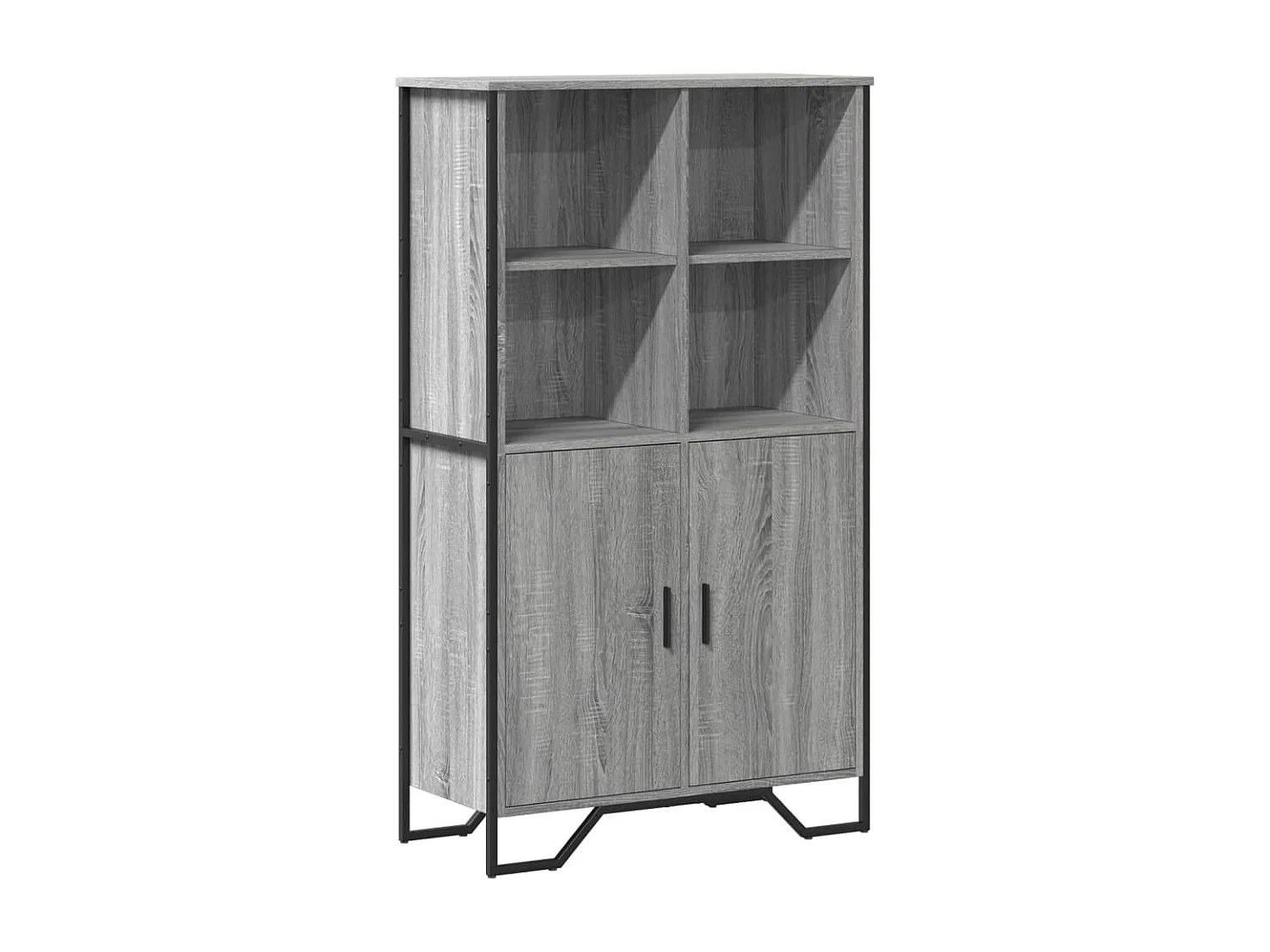Credenza buffet cassettiera mobile contenitore organizer cucina soggiorno soggiorno alto Sonoma 79,5 x 35,5 x 137,5 cm pannelli compositi grigio 02_0035632