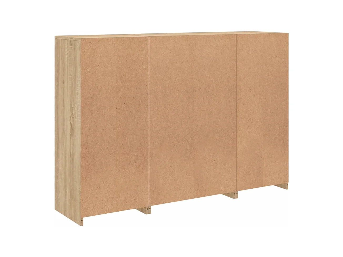 Credenza Credenza Comò Armadietto Organizzatore Cucina Soggiorno Soggiorno con luci a LED 3 pezzi Sonoma MDF Marrone 02_0037217