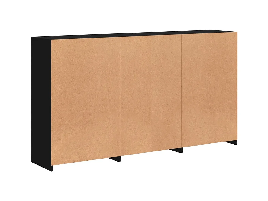 Aparador buffet cómoda armario mueble organizador cocina salón salón con luces LED 181,5 x 37 x 100 cm negro 02_0030023