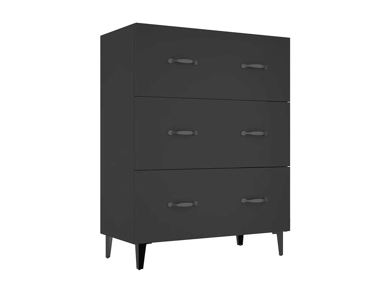 Credenza buffet cassettiera mobile contenitore organizer cucina soggiorno soggiorno 69,5 x 34 x 90 cm multistrato nero 02_0036052