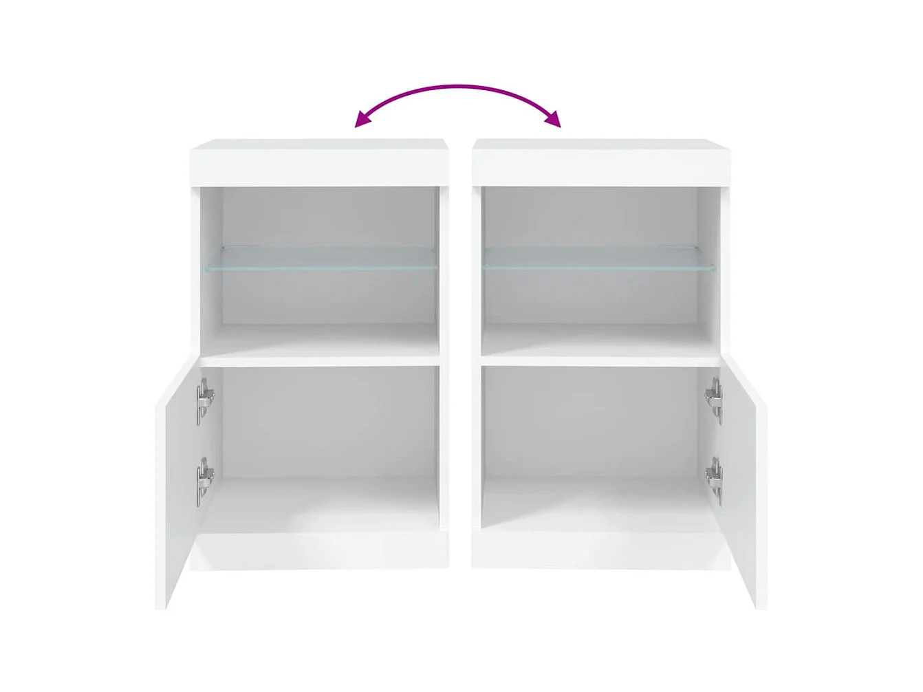 Credenza cassettiera cassettiera mobile contenitore organizer cucina soggiorno soggiorno con luci LED 41 x 37 x 67 cm bianco 02_0029851