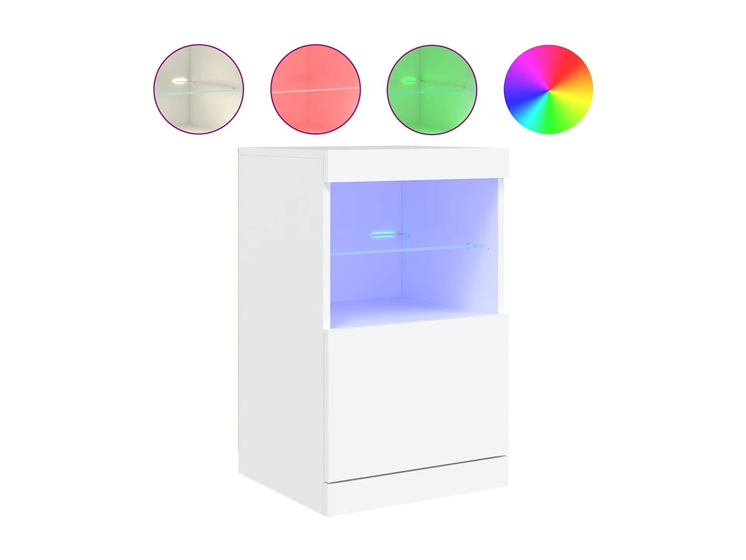 Aparador cômoda armário armário organizador cozinha sala sala com luzes LED 41 x 37 x 67 cm branco 02_0029851