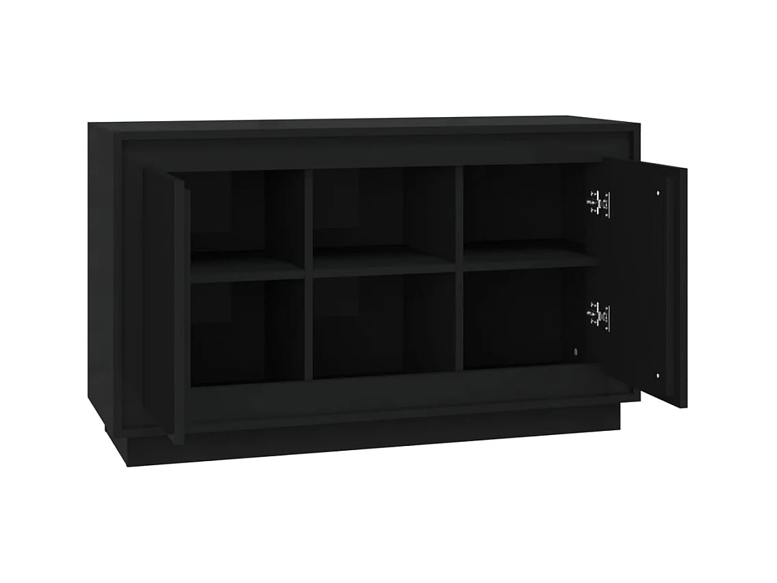Credenza buffet cassettiera mobile contenitore organizer cucina soggiorno soggiorno 102 x 35 x 60 cm derivati ​​del legno nero 02_0035818