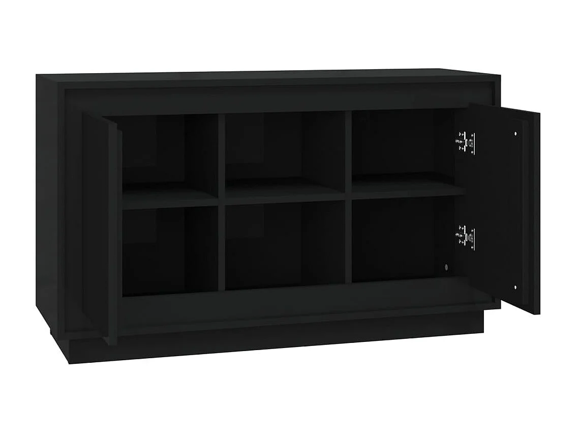 Credenza buffet cassettiera mobile contenitore organizer cucina soggiorno soggiorno 102 x 35 x 60 cm derivati ​​del legno nero 02_0035818