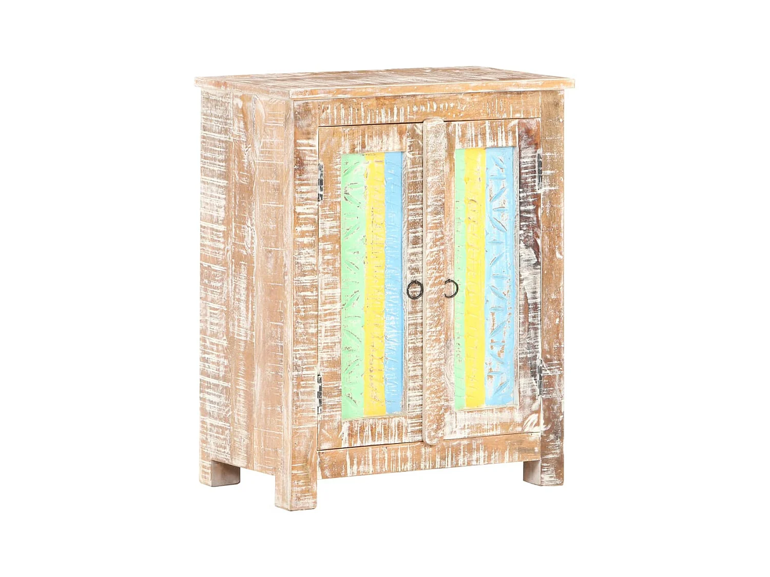 Aparador buffet cômoda armário organizador cozinha sala sala 61 x 35 x 76 cm madeira de acácia crua multicolor 02_0029631