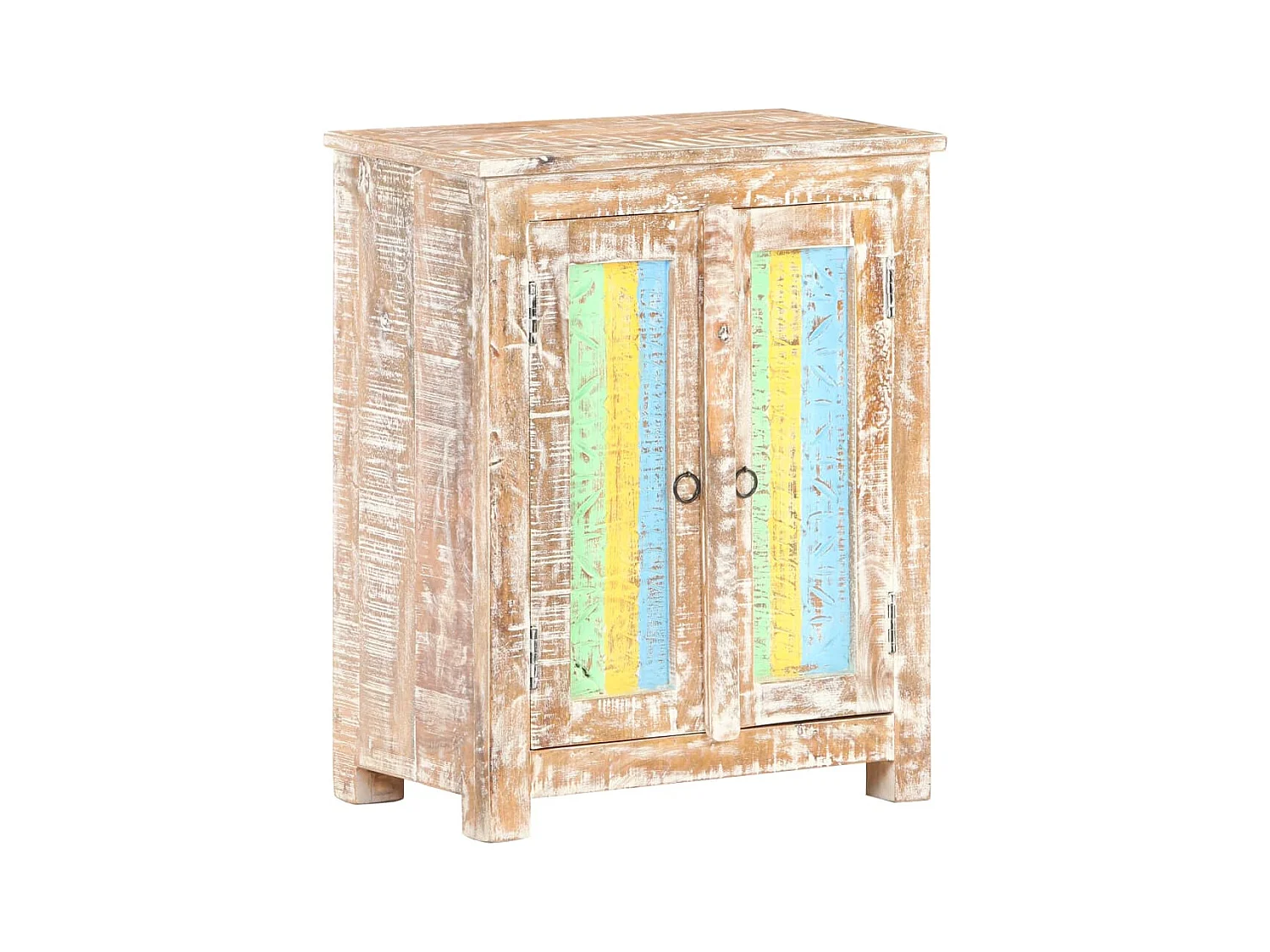 Aparador buffet cômoda armário organizador cozinha sala sala 61 x 35 x 76 cm madeira de acácia crua multicolor 02_0029631