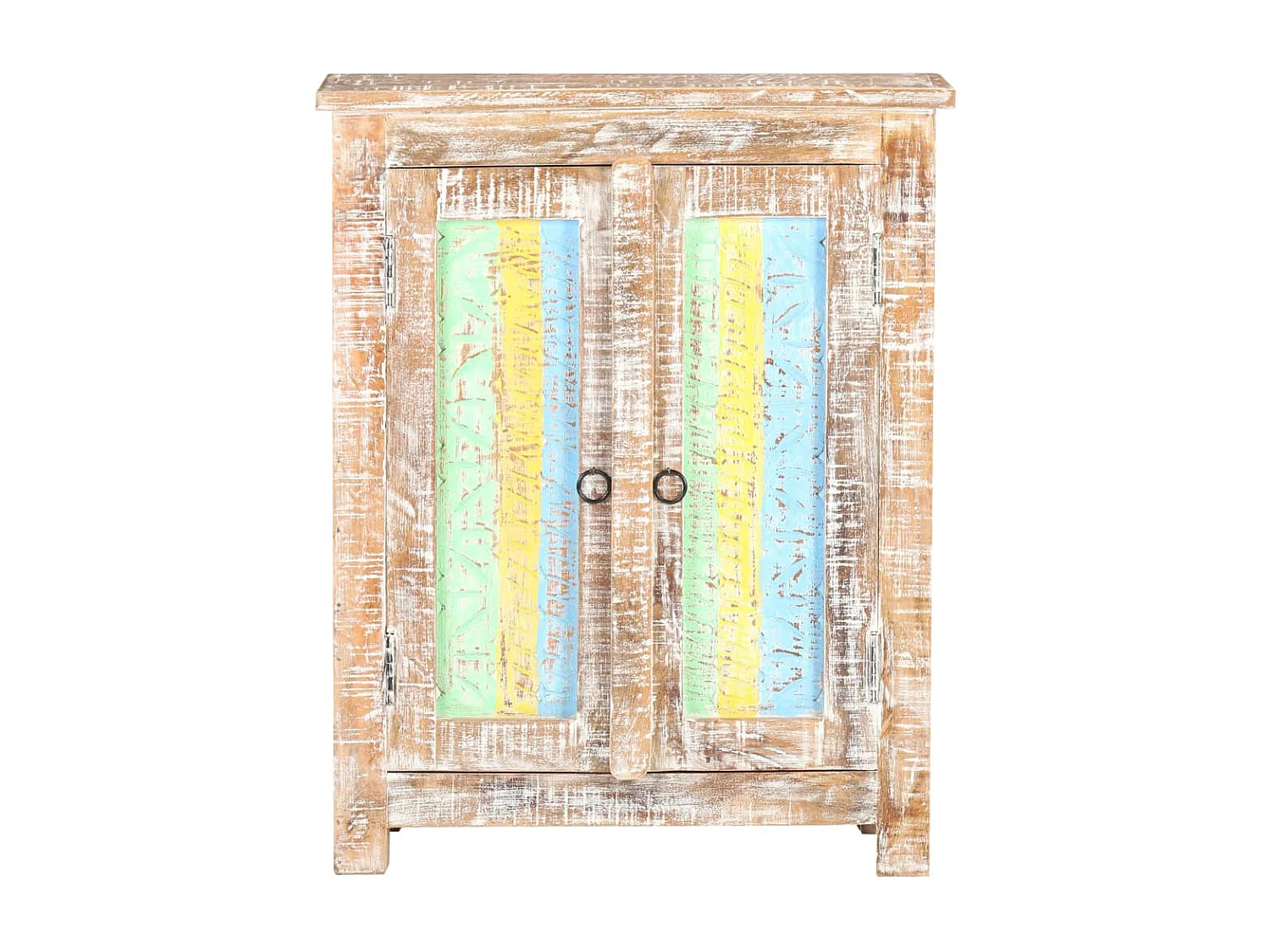 Aparador buffet cômoda armário organizador cozinha sala sala 61 x 35 x 76 cm madeira de acácia crua multicolor 02_0029631