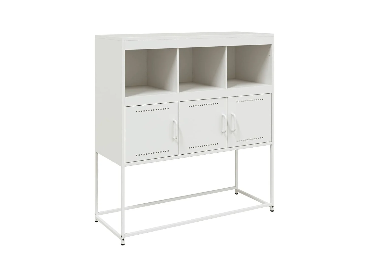 Aparador cómoda cómoda armario mueble organizador cocina salón salón 100,5 x 39 x 107 cm acero blanco 02_0030144