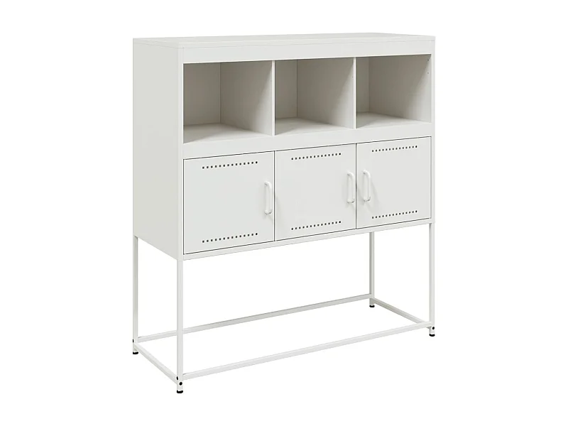 Aparador buffet cômoda armário organizador cozinha sala sala 100,5 x 39 x 107 cm aço branco 02_0030144