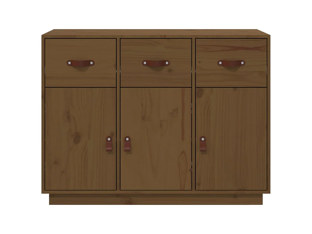 Credenza buffet cassettiera mobile contenitore organizer cucina soggiorno soggiorno 100 x 40 x 75 cm legno di pino massiccio marrone 02_0035729
