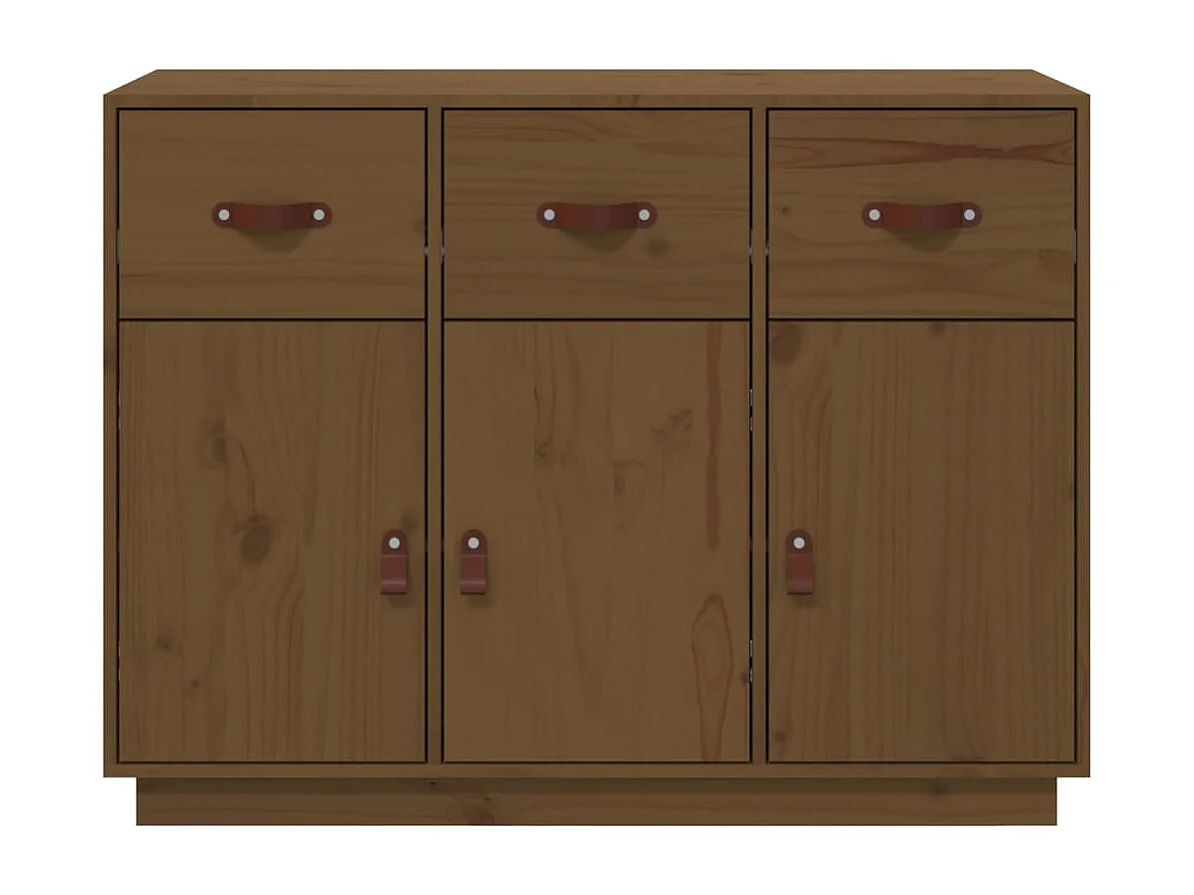 Aparador buffet cômoda armário organizador cozinha sala sala 100 x 40 x 75 cm madeira maciça de pinho marrom 02_0035729