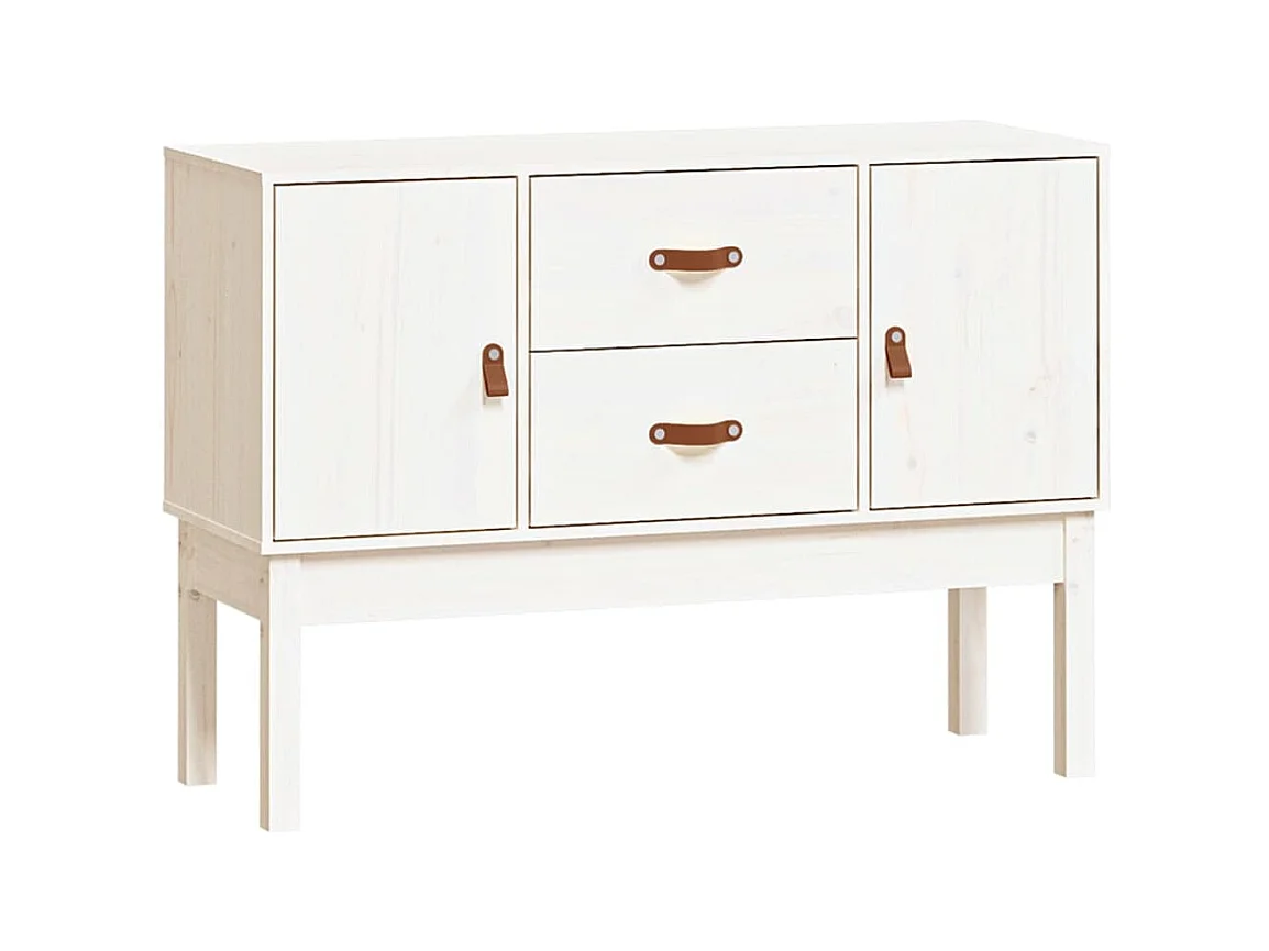 Aparador cómoda cómoda armario mueble organizador cocina salón salón 110 x 40 x 78 cm madera maciza de pino blanco 02_0030200