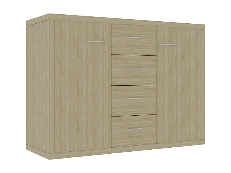 Credenza buffet cassettiera mobile contenitore organizer cucina soggiorno soggiorno Sonoma 88 x 30 x 65 cm derivati ​​del legno marrone 02_0031725
