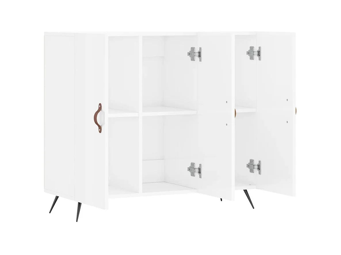Credenza buffet cassettiera mobile contenitore organizer cucina soggiorno soggiorno lucido 90 x 34 x 80 cm derivati ​​del legno bianco 02_0030781