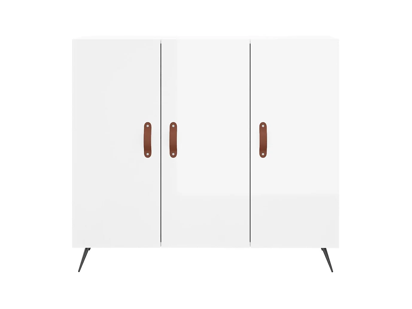 Credenza buffet cassettiera mobile contenitore organizer cucina soggiorno soggiorno lucido 90 x 34 x 80 cm derivati ​​del legno bianco 02_0030781