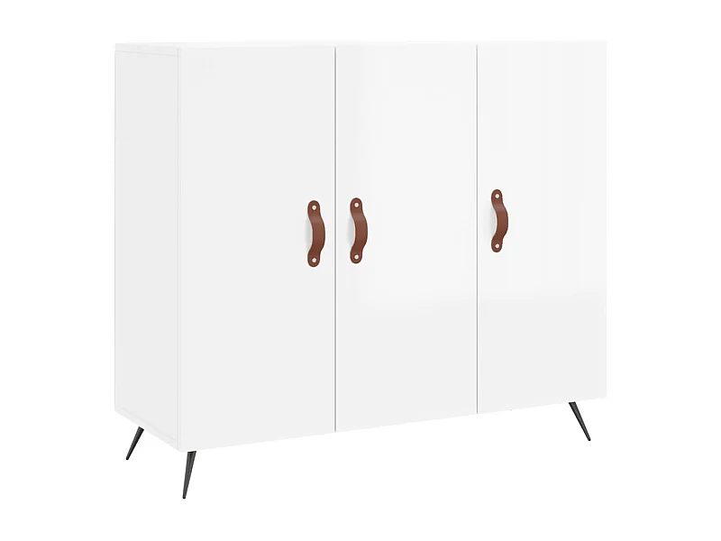 Credenza buffet cassettiera mobile contenitore organizer cucina soggiorno soggiorno lucido 90 x 34 x 80 cm derivati ​​del legno bianco 02_0030781