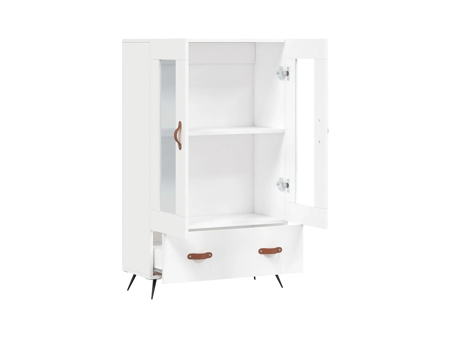 Aparador buffet cómoda armario mueble organizador cocina salón salón alto 69,5 x 31 x 115 cm madera contrachapada blanco 02_0032511