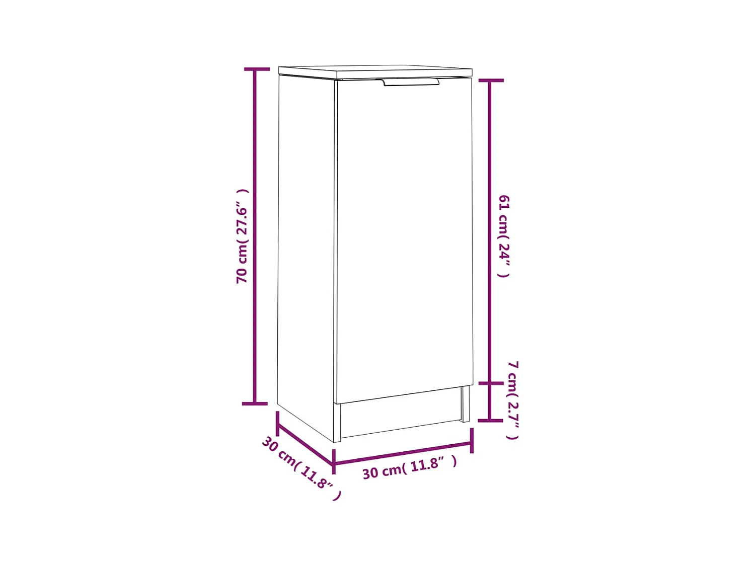 Buffet aparador cômoda armário unidade de armazenamento organizador cozinha sala salas conjunto de 2 30 x 30 x 70 cm madeira de engenharia marrom 02_0036725