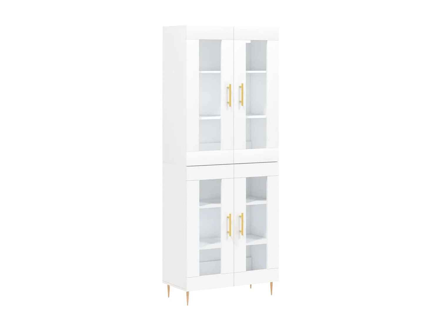 Credenza cassettiera cassettiera mobile contenitore organizer cucina soggiorno soggiorno alto 69,5 x 34 x 180 cm derivati ​​del legno bianco 02_0032691