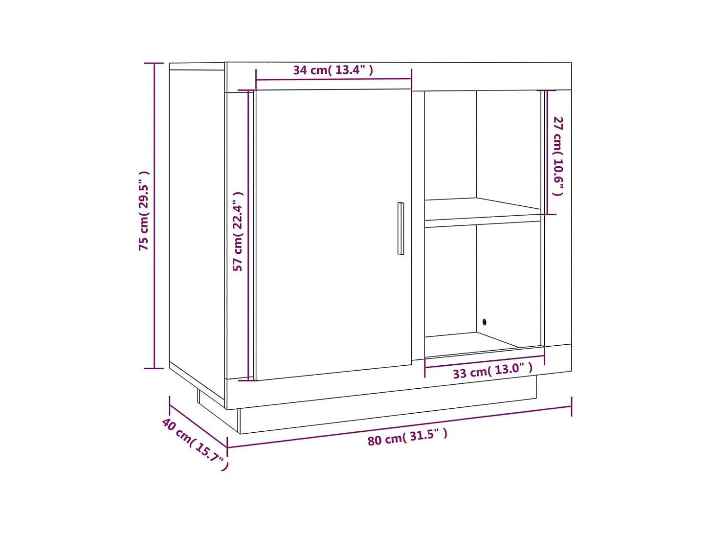 bahut commode armoire blanche 80 x 40 x 75 cm 02_0030516