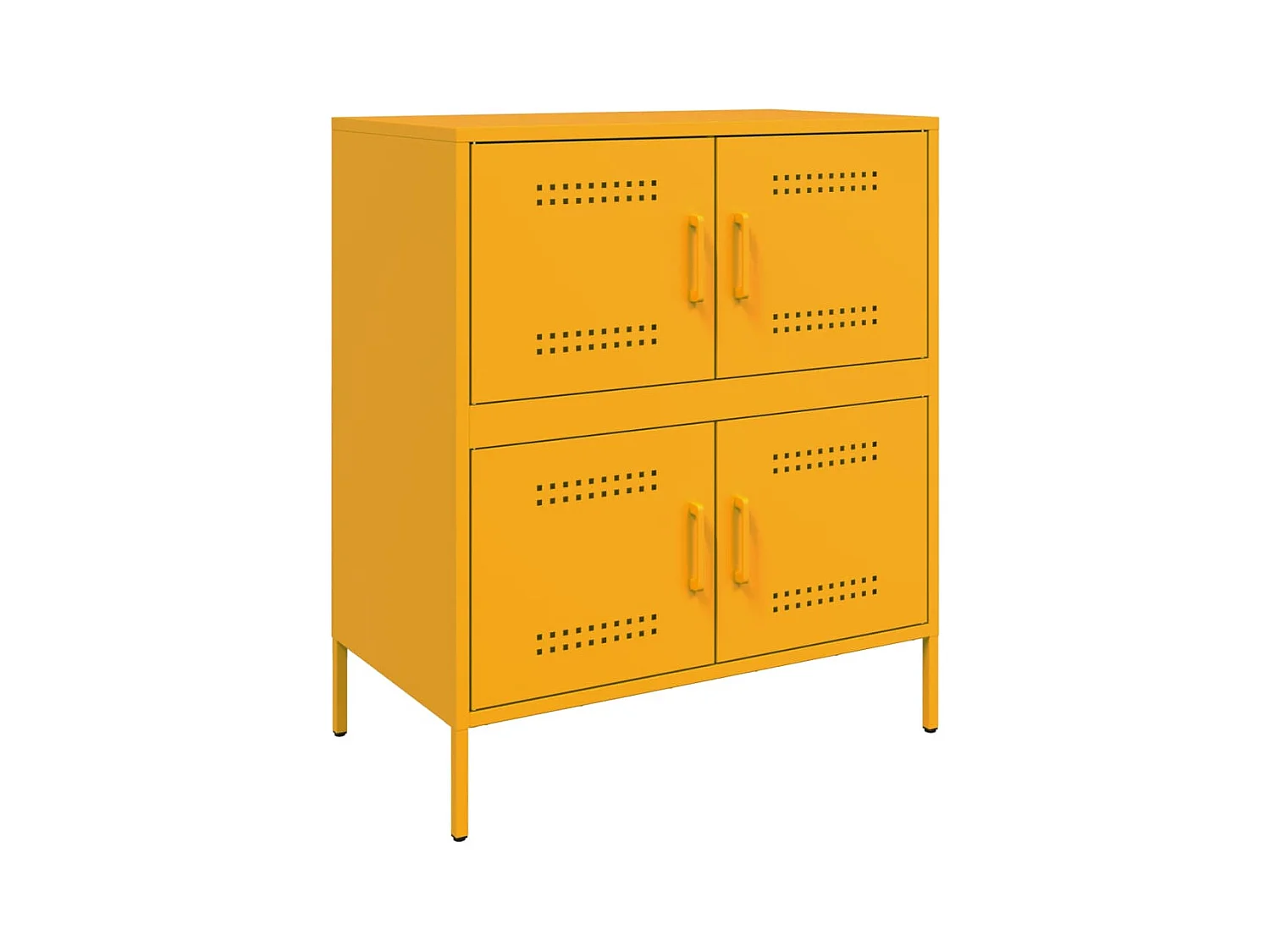 Credenza buffet cassettiera mobile contenitore organizer cucina soggiorno soggiorno giallo senape 68 x 39 x 79 cm acciaio Giallo 02_0035708
