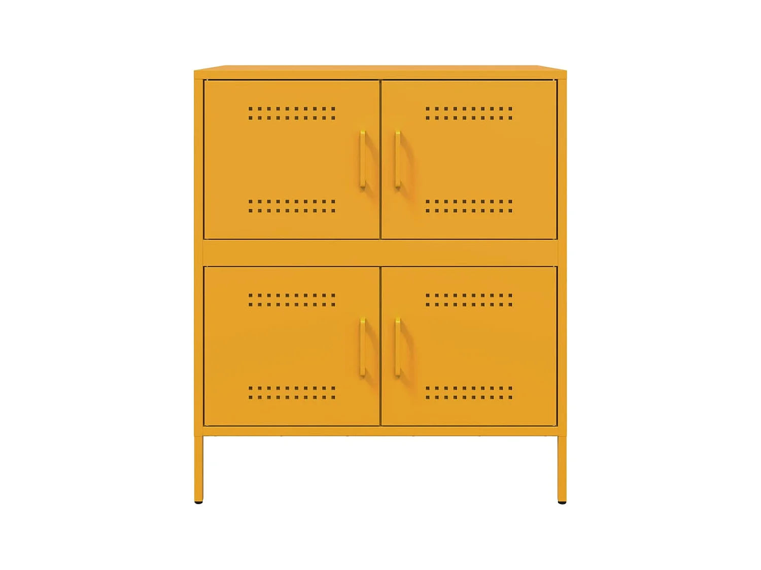 Credenza buffet cassettiera mobile contenitore organizer cucina soggiorno soggiorno giallo senape 68 x 39 x 79 cm acciaio Giallo 02_0035708
