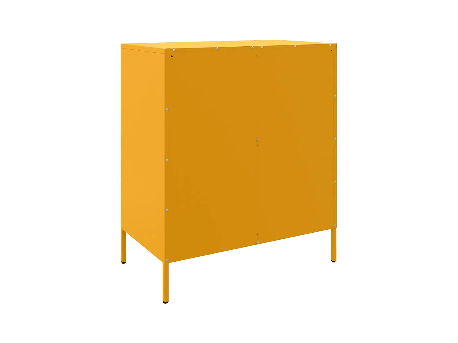 Credenza buffet cassettiera mobile contenitore organizer cucina soggiorno soggiorno giallo senape 68 x 39 x 79 cm acciaio Giallo 02_0035708